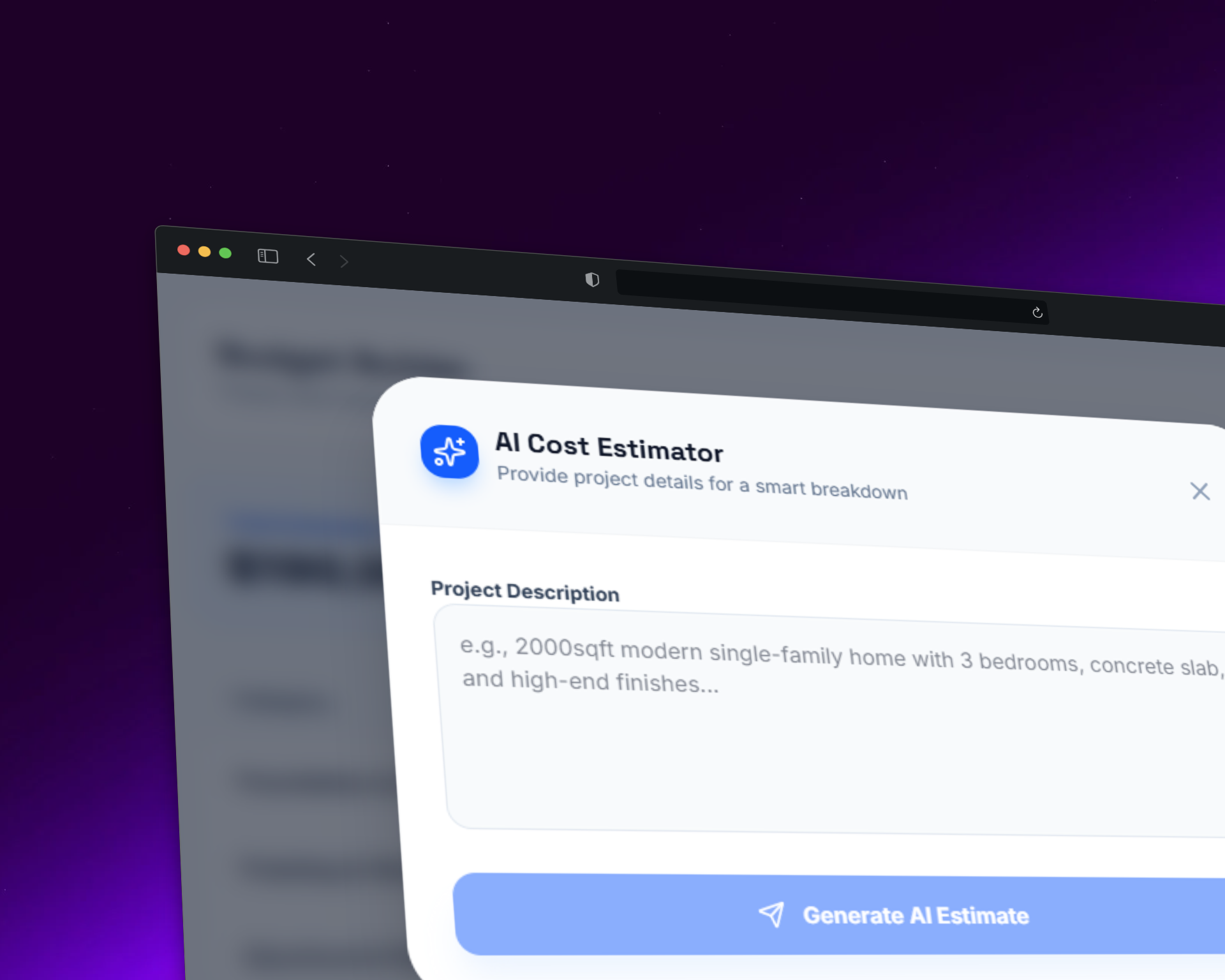BuildWise AI interface detail