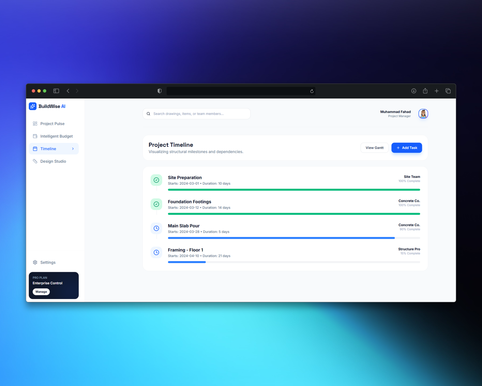 BuildWise AI interface detail